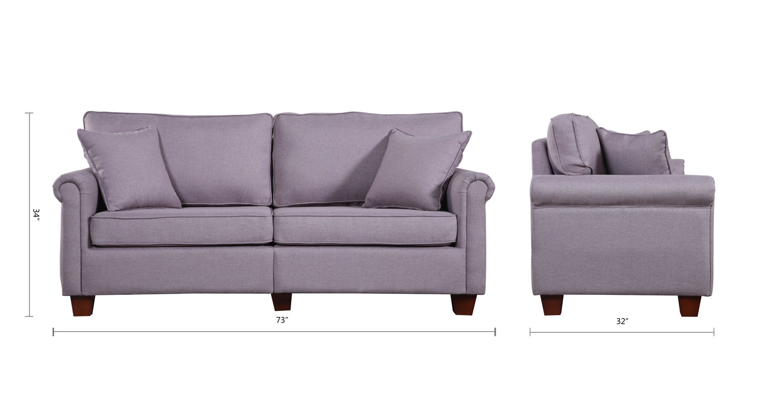 Madison Home USA Classic Living Room Linen Fabric Sofa & Reviews Wayfair